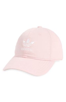 adidas Originals Relaxed Baseball Cap in True Pink/White