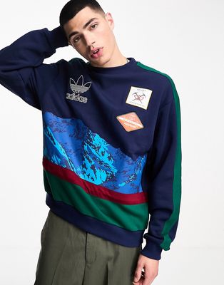 adidas Originals relaxed fit Archive Art sweatshirt in navy