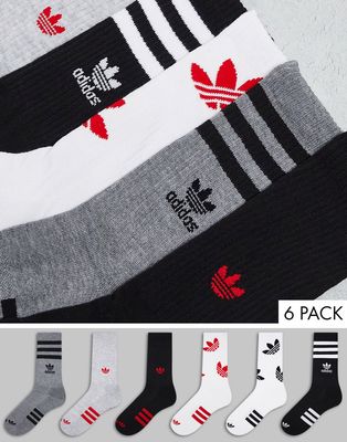 adidas Originals Remix 6 pack crew socks in multi