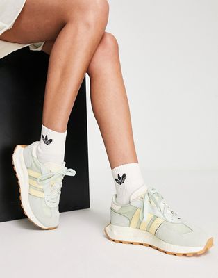 adidas Originals Retropy E5 sneakers in linen green and yellow
