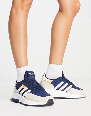 adidas Originals Retropy F2 sneakers in beige and navy-Neutral