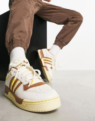 adidas Originals Rivalry Low 86 sneakers in white and brown