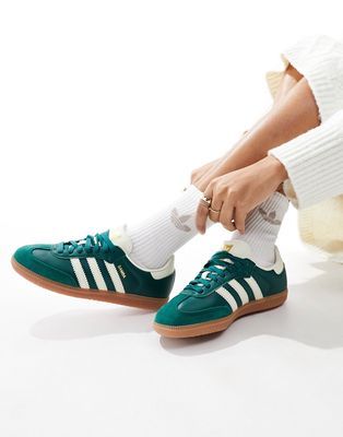 adidas Originals Samba OG sneakers in collegiate green and cream