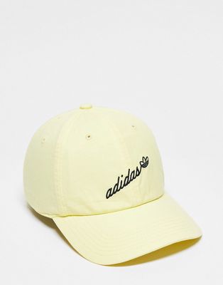 adidas Originals script logo cap in yellow
