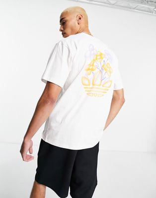 adidas Originals SPRT floral linear graphics T-shirt in white