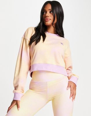 adidas Originals sweatshirt in bliss lilac with splatter print-Purple