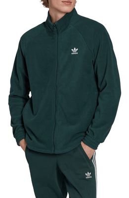 adidas Originals Teddy Fleece Track Jacket in Mineral Green