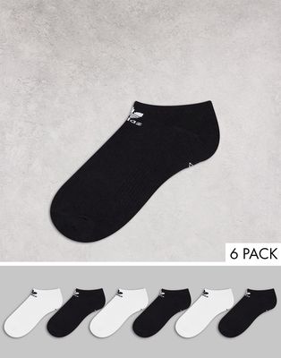 adidas Originals Trefoil 6 pack no show socks in black and white