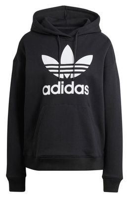 adidas Originals Trefoil Cotton French Terry Hoodie in Black