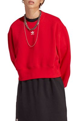 adidas Originals Trefoil Crewneck Sweatshirt in Better Scarlet
