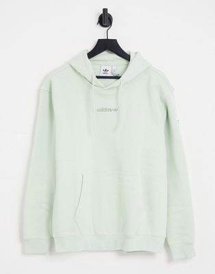 adidas Originals Trefoil Linear hoodie in linen green with arm patch