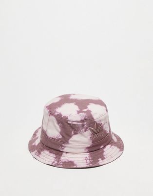 adidas Originals unisex reverse tie dye bucket hat in purple