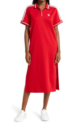 adidas Originals x Thebe Magugu Polo Midi Dress in Power Red