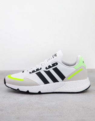 adidas Originals ZX 1K Boost sneakers in white and black