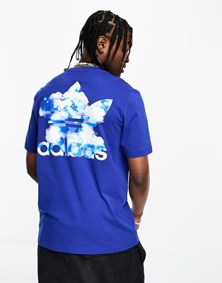 adidas Orignals Trefoil Cloud t-shirt in blue