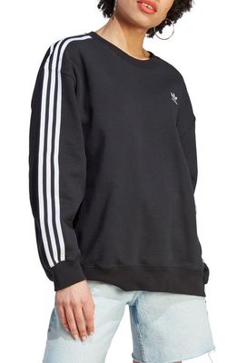 adidas Oversize Cotton Crewneck Sweatshirt in Black