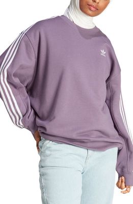 adidas Oversize Cotton Crewneck Sweatshirt in Shadow Violet