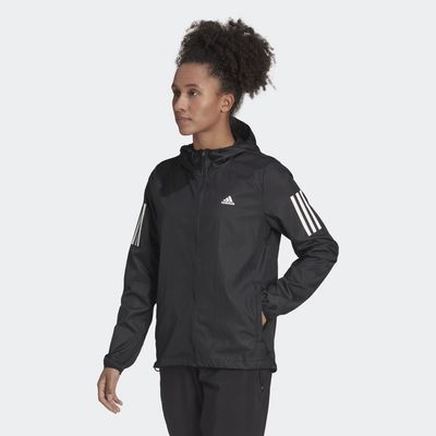 adidas Own the Run Hooded Running Windbreaker Black XS Womens