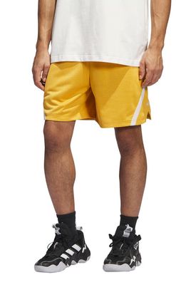 adidas Recycled Polyester Basketball Shorts in Preloved Yellow