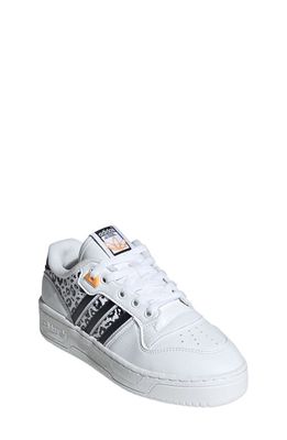 adidas Rivalry Low Top Basketball Shoe in White/Black/Hazy Orange