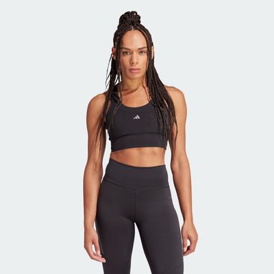 adidas Run Pocket Medium-Support Bra Black XS A-B Womens