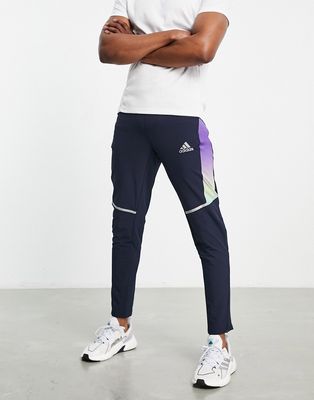 adidas Running Own The Run sweatpants in navy and multi