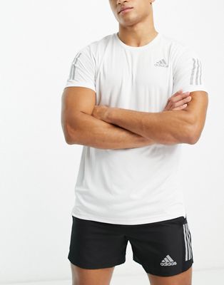 adidas Running Own The Run t-shirt in white-Gray