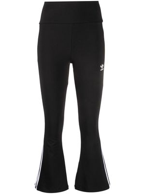 adidas side-stripe flared leggings - Black