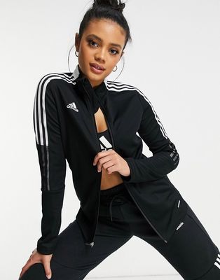 adidas Soccer Tiro track jacket in black