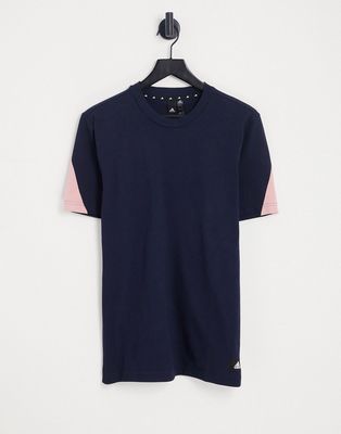adidas Sportstyle Well Being T-shirt in navy