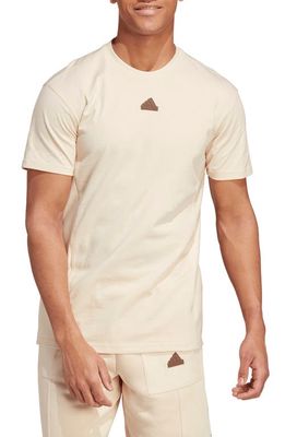ADIDAS SPORTSWEAR Cotton Logo T-Shirt in Sand Strata
