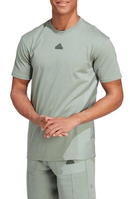 ADIDAS SPORTSWEAR Cotton Logo T-Shirt in Silver Green