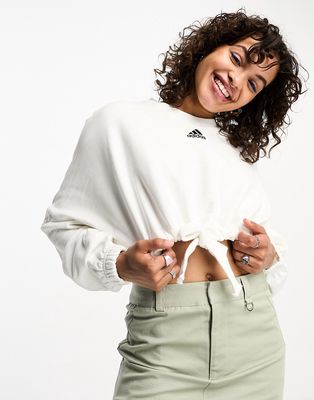 adidas Sportswear Dance cropped sweatshirt in white