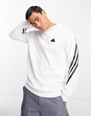 adidas Sportswear Future Icons 3 stripes hoodie in white