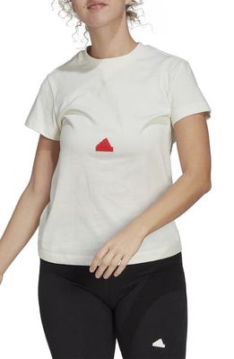 ADIDAS SPORTSWEAR Logo T-Shirt in Off White/Bright Red