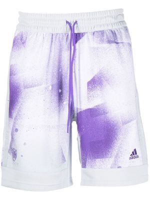 adidas spray-paint detail track shorts - Grey
