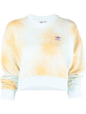 adidas spray-print cropped sweatshirt - Blue