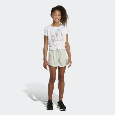 adidas Stripe Mesh Shorts Linen Green XL Kids