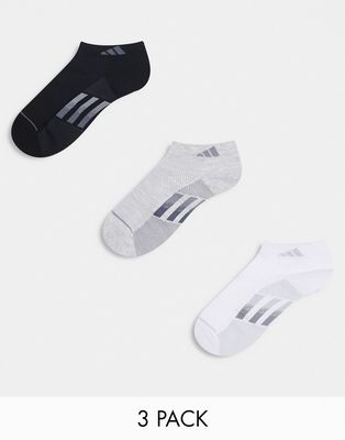 adidas Superlite 3-pack ankle socks in black/white/gray