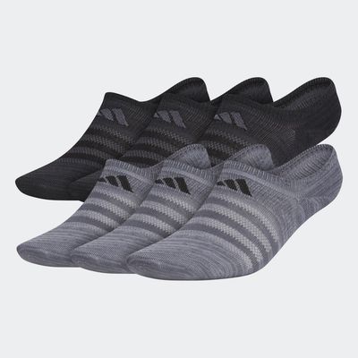 adidas Superlite Super-No-Show Socks 6 Pairs Grey L