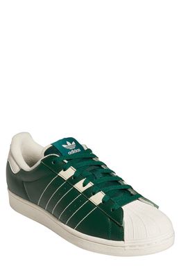 adidas Superstar Sneaker in Dark Green/Cream White/White