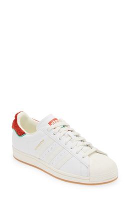 adidas Superstar Sneaker in White/Core White/Green
