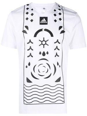 adidas Tennis Paris Freelift-print T-shirt - White