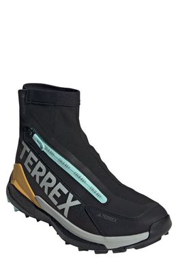 adidas Terrex Free Hiker 2 COLD. RDY Waterproof Hiking Shoe in Black/Wonder Silver/Aqua