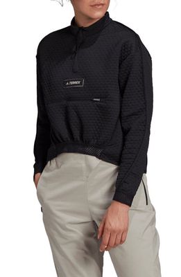 adidas Terrex Hike Fleece Half Zip Sweatshirt in Black