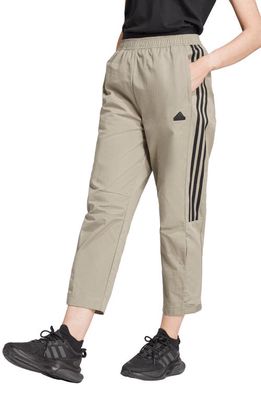 adidas Tiro Loose Fit Cotton Twill Track Pants in Silver Pebble/Black