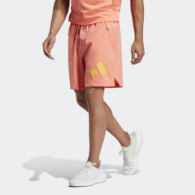 adidas Train Icons 3-Stripes Training Shorts Coral Fusion S 7" Mens