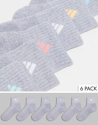 adidas Training 6 pack ankle socks in gray