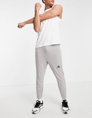 adidas Training City fleece pants in gray-Grey