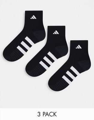 adidas Training Cushioned 3.0 3-pack low-cut socks in black